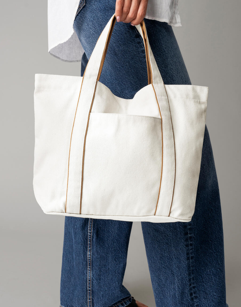 Τσάντα Tote Courtside Medium W950 Westford Mill Soft White/Caramel