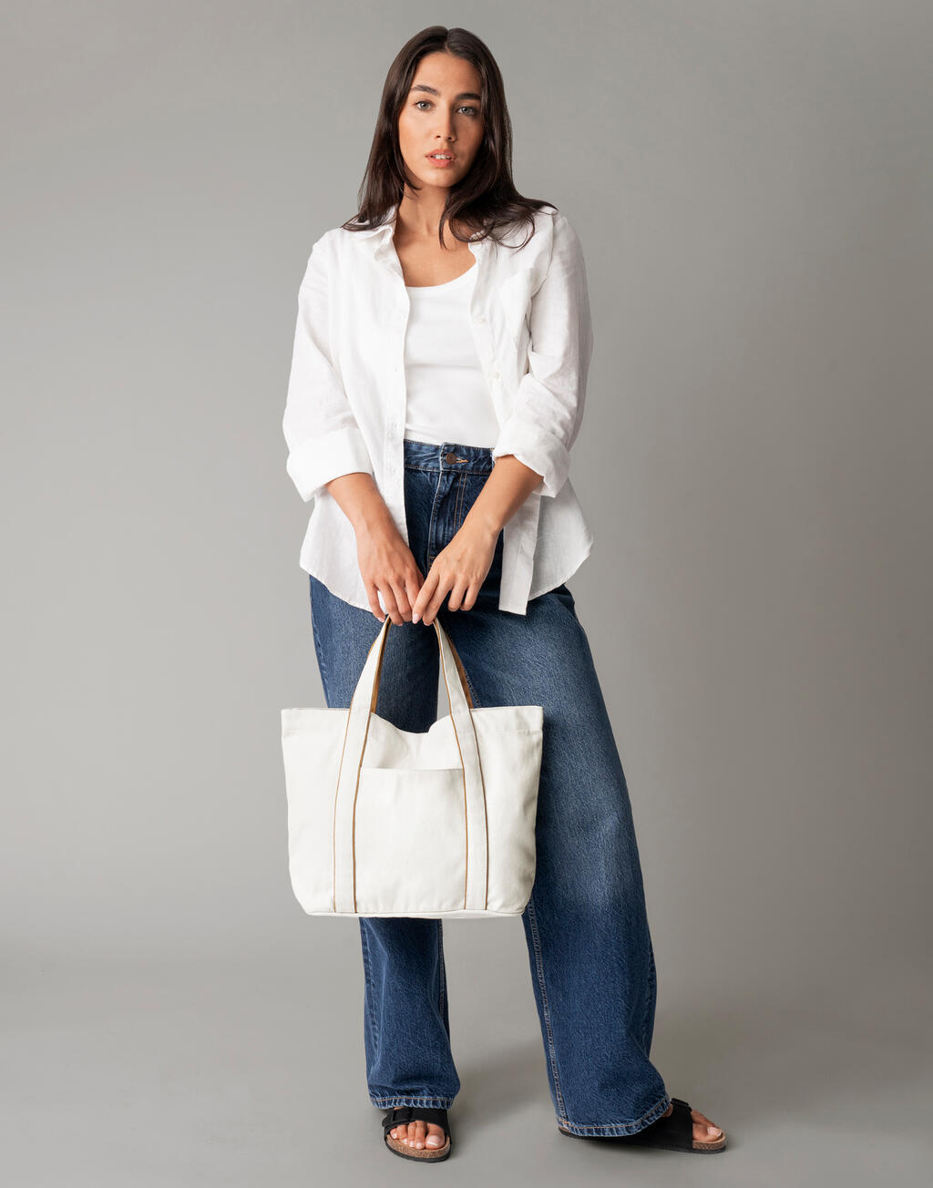 Τσάντα Tote Courtside Medium W950 Westford Mill Soft White Caramel Είδη Ταξιδιου Shopping Bags Simple Wear