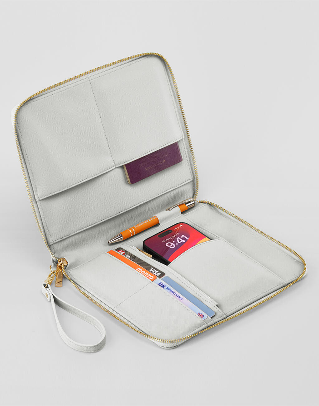 Τσαντάκι Οργάνωσης Tech Travel Bg756 Bagbase Saffiano Fine Grain Soft Grey Είδη Ταξιδιου Αξεσουάρ Simple Wear