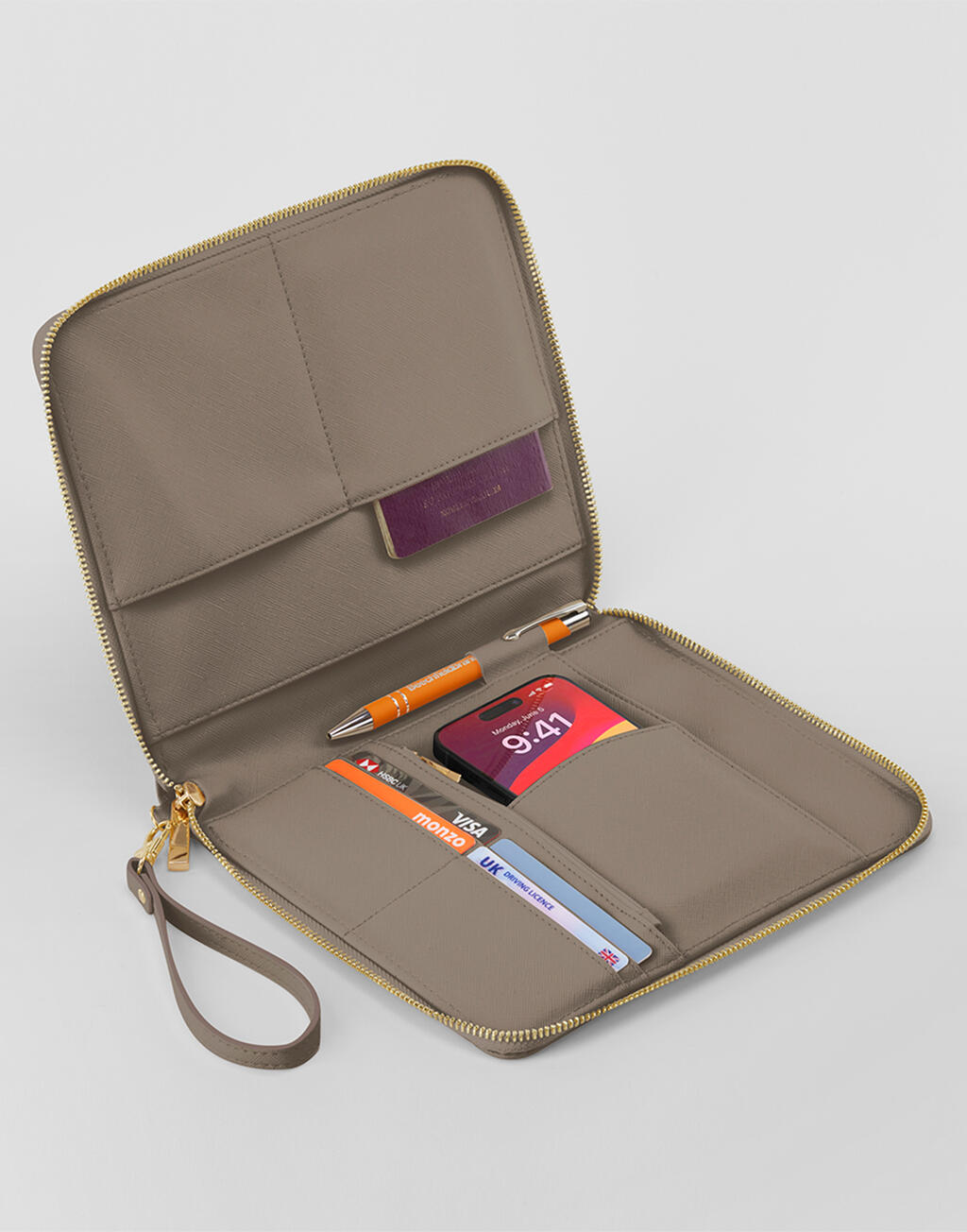 Τσαντάκι Οργάνωσης Tech Travel Bg756 Bagbase Saffiano Fine Grain Taupe Είδη Ταξιδιου Αξεσουάρ Simple Wear