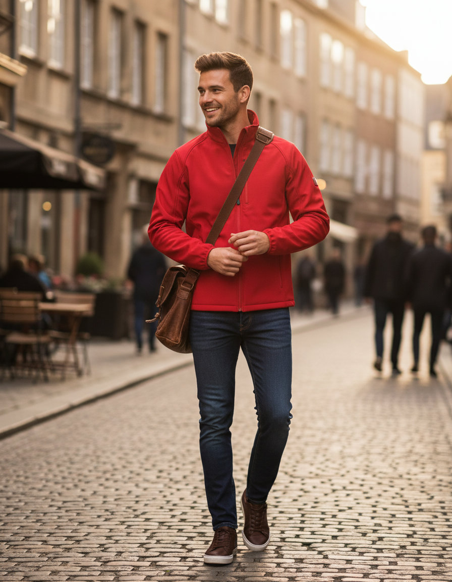 Ανδρικό Μπουφάν Softshell R901M Result Recycled Printable 2-Layer Red ανδρικά Simple Wear