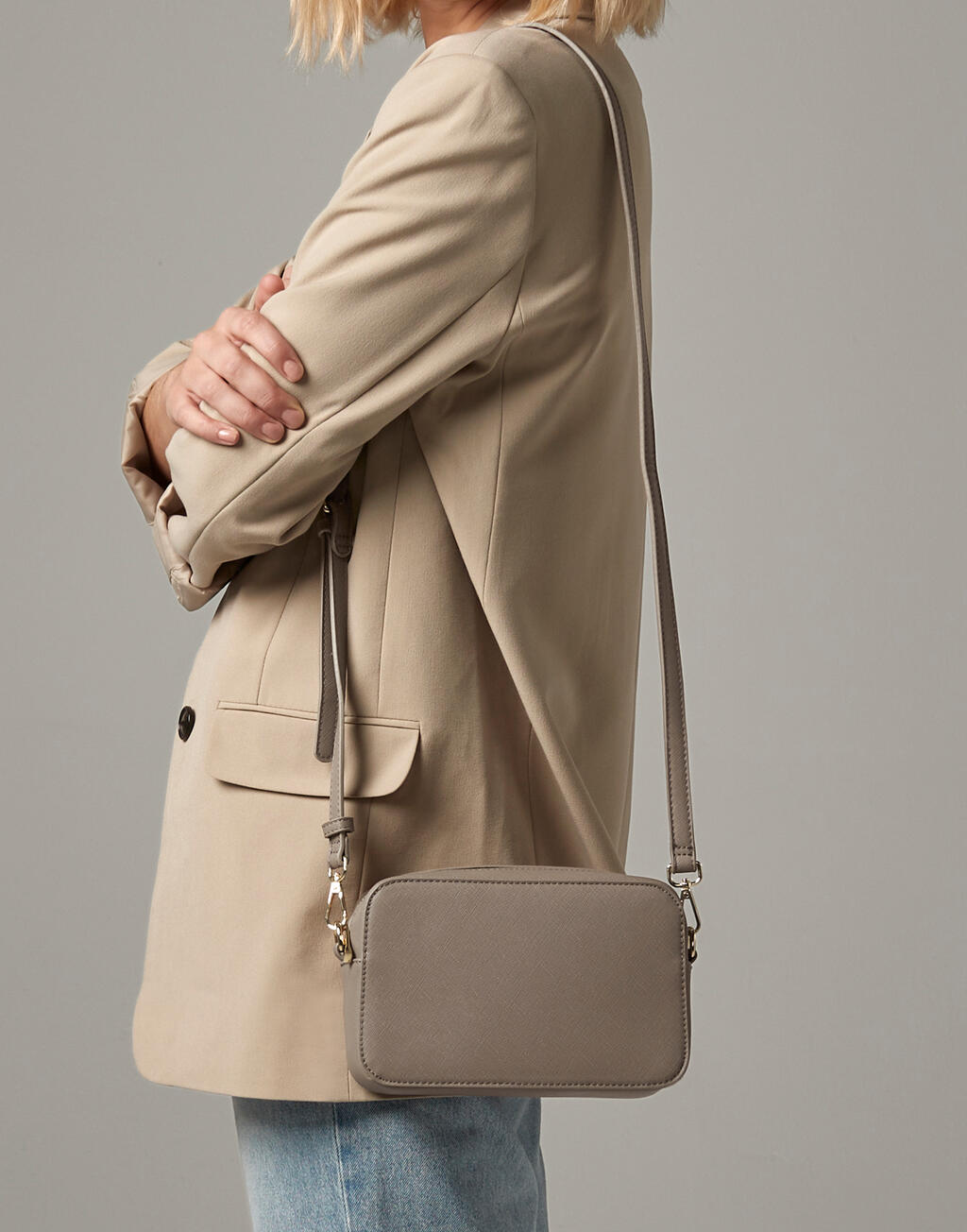 Τσάντα Ώμου Χιαστί Boutique Structured Bg758 Bagbase Taupe Είδη Ταξιδιου Τσαντάκια Simple Wear