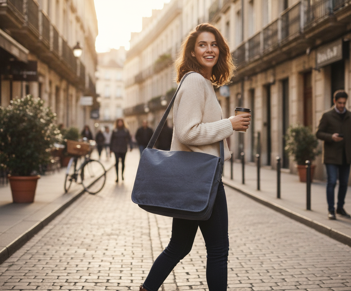 Τσάντα Ταχυδρόμου Ca-37309 Jassz Canvas Messenger Bag Denim Είδη Ταξιδιου Τσάντες Ώμου Simple Wear