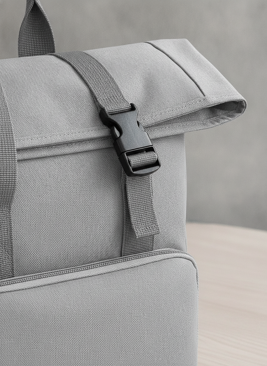 Τσάντα Πλάτης Roll-Top Bg118 Bag Base Light Grey Είδη Ταξιδιου Τσάντες Simple Wear