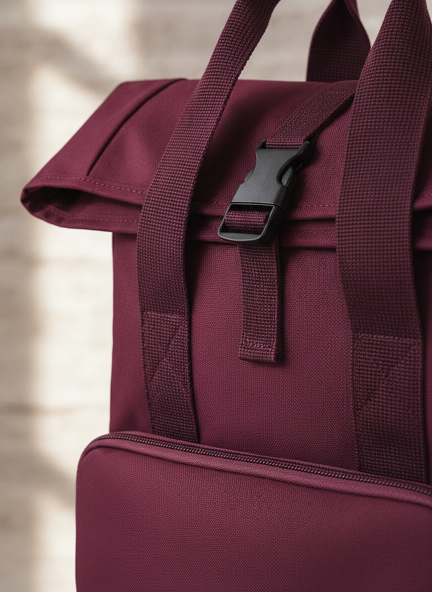 Τσάντα Πλάτης Roll-Top Bg118 Bag Base Burgundy Είδη Ταξιδιου Τσάντες Simple Wear