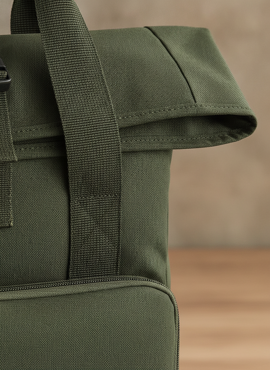 Τσάντα Πλάτης Roll-Top Bg118 Bag Base Olive Green Είδη Ταξιδιου Τσάντες Simple Wear