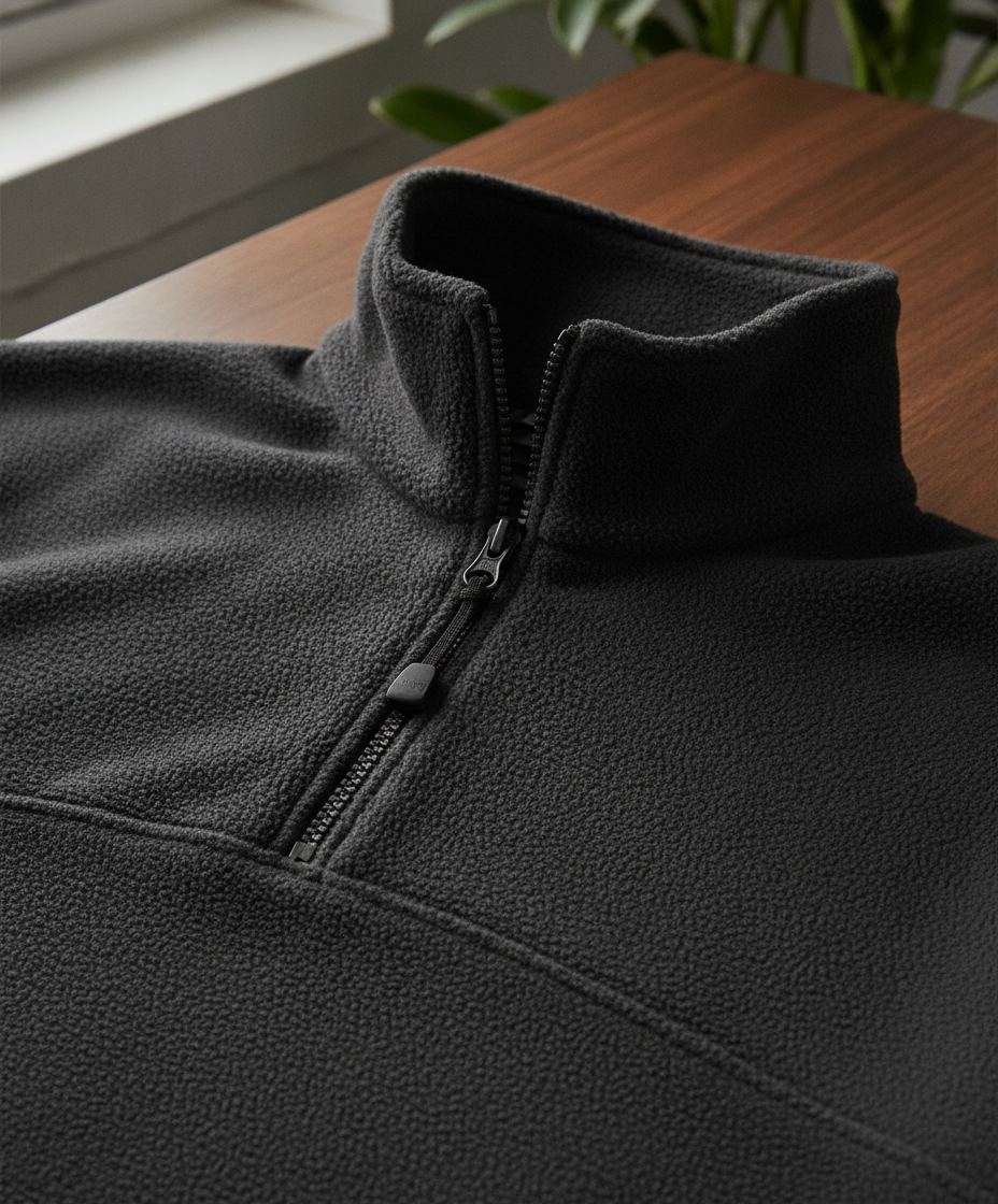 Ζακέτα Fleece με Φερμουάρ 1 4 Highlander B C Black ανδρικά Μπουφάν Simple Wear