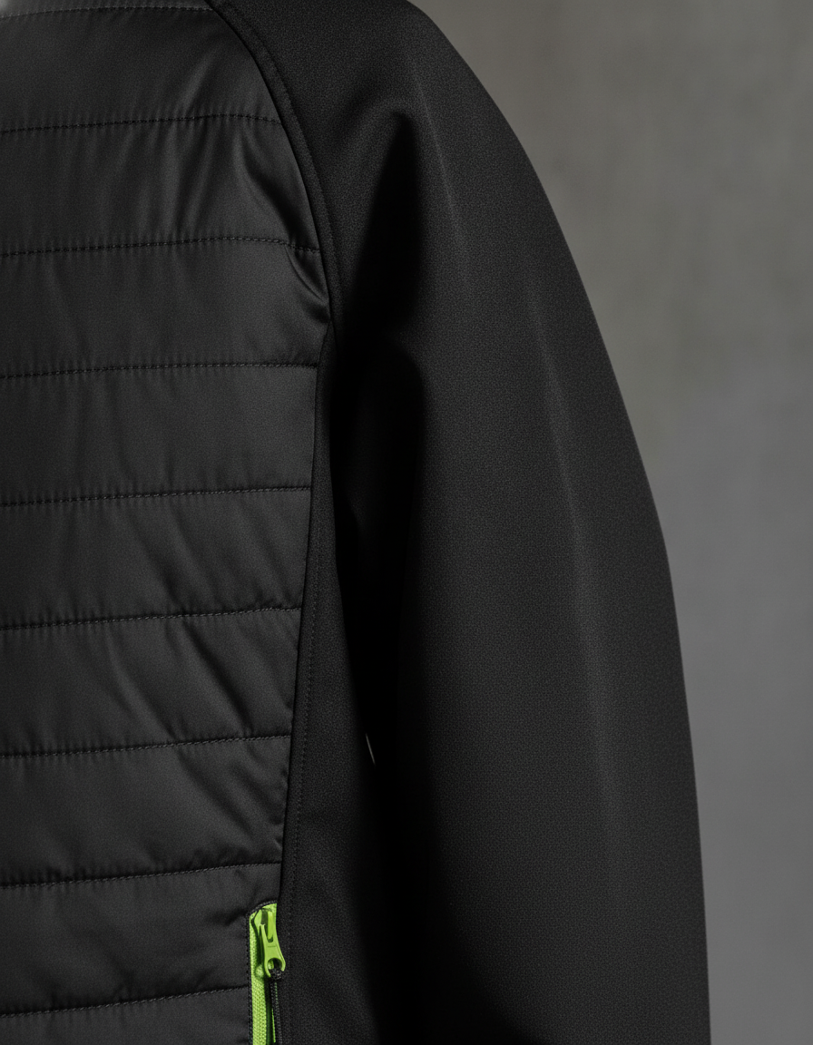 Ανδρικό Τζάκετ Padded Softshell R237X Result Black Compass Lime ανδρικά Μπουφάν Simple Wear