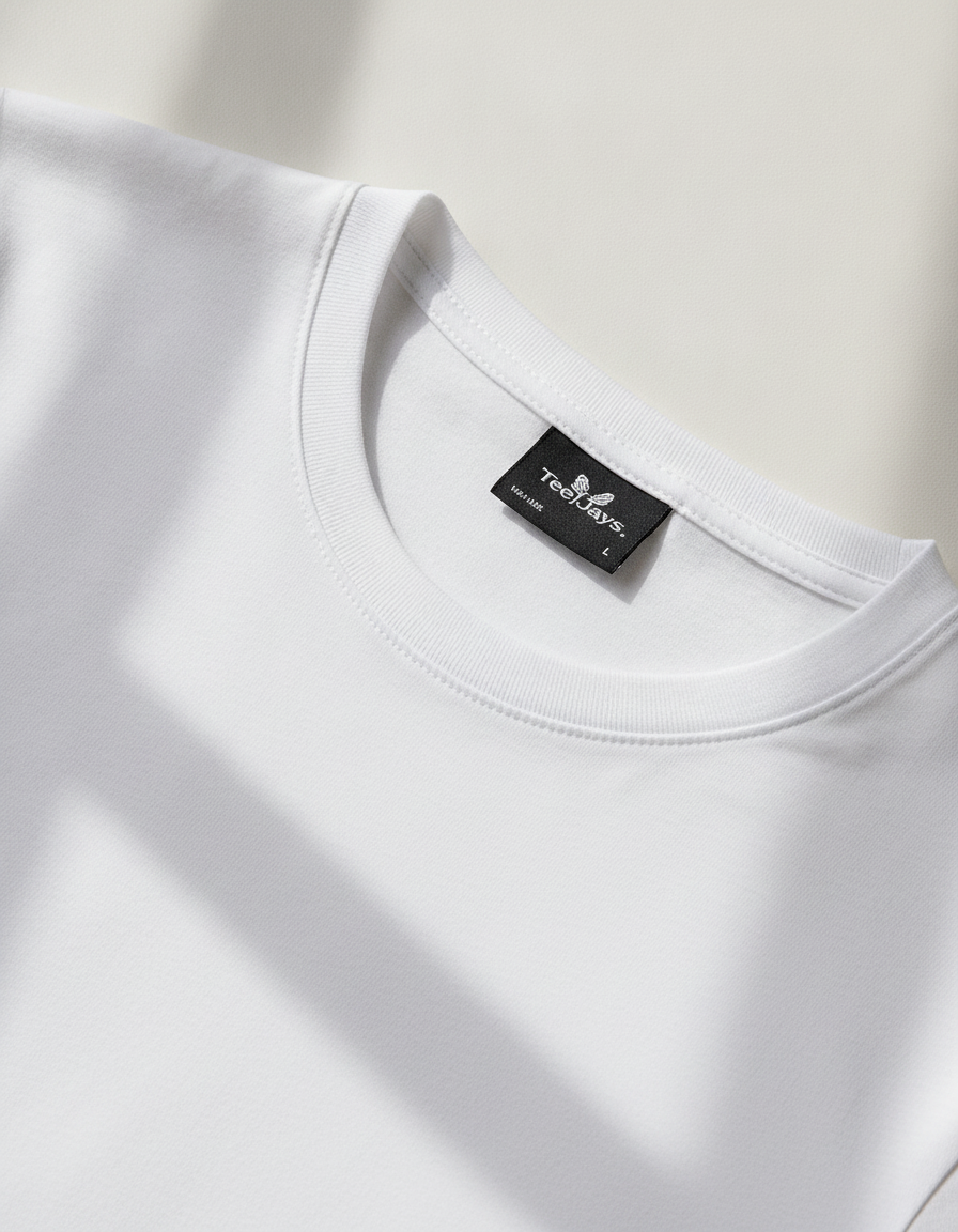 T-Shirt 5000 Tee Jays Luxury White ανδρικά Basic T-Shirts Simple Wear Μπλουζάκια κοντομάνικα