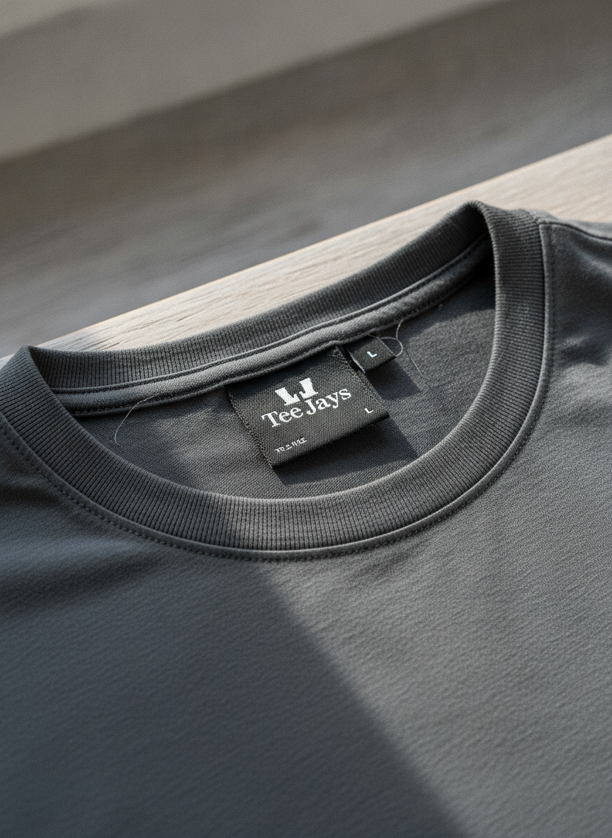 Ανδρικό T-Shirt Interlock 520 Tee Jays Powder Grey ανδρικά Basic T-Shirts Simple Wear Μπλουζάκια κοντομάνικα