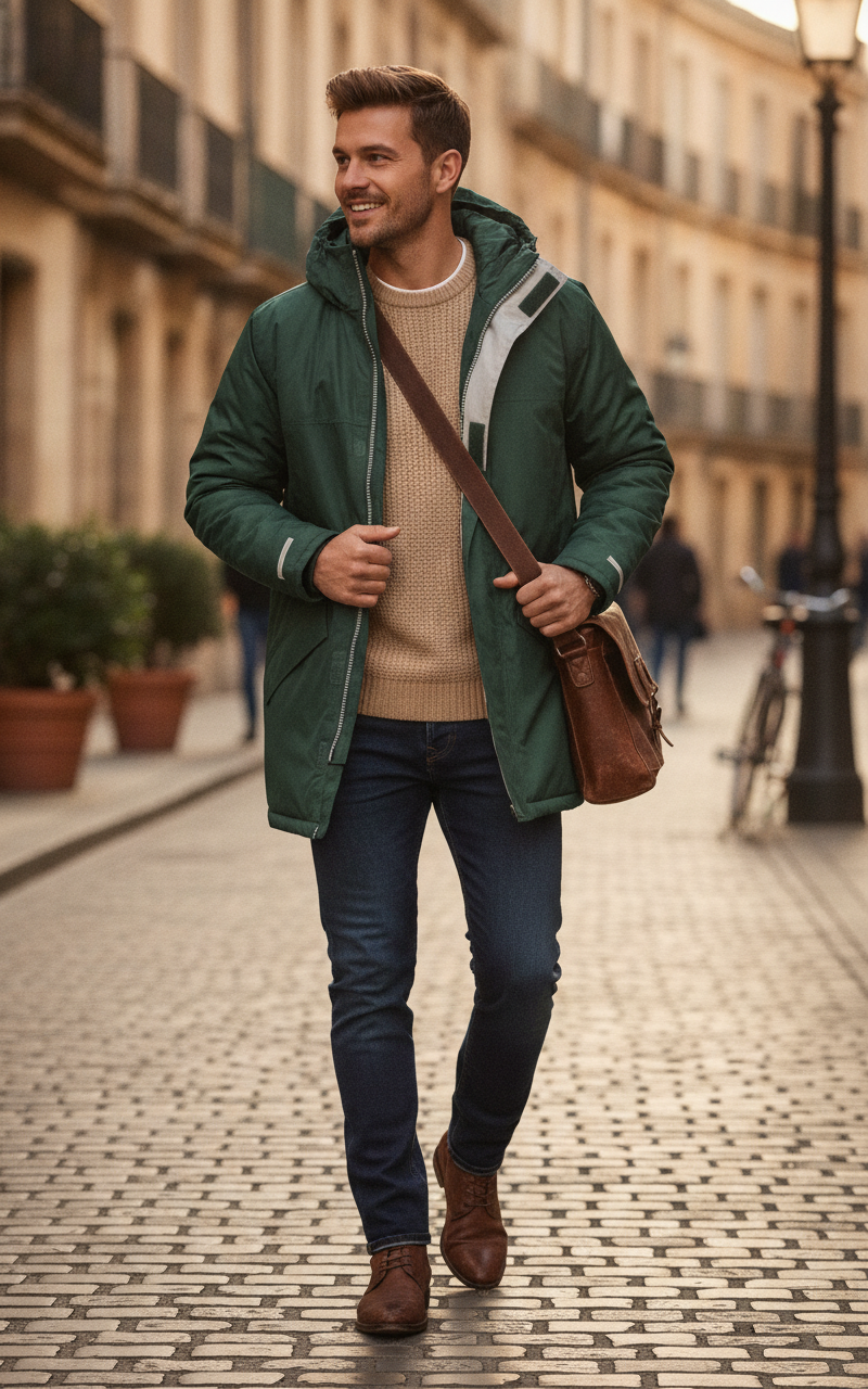 Μπουφάν Winter Parka R207X Result Bottle Green ανδρικά Simple Wear