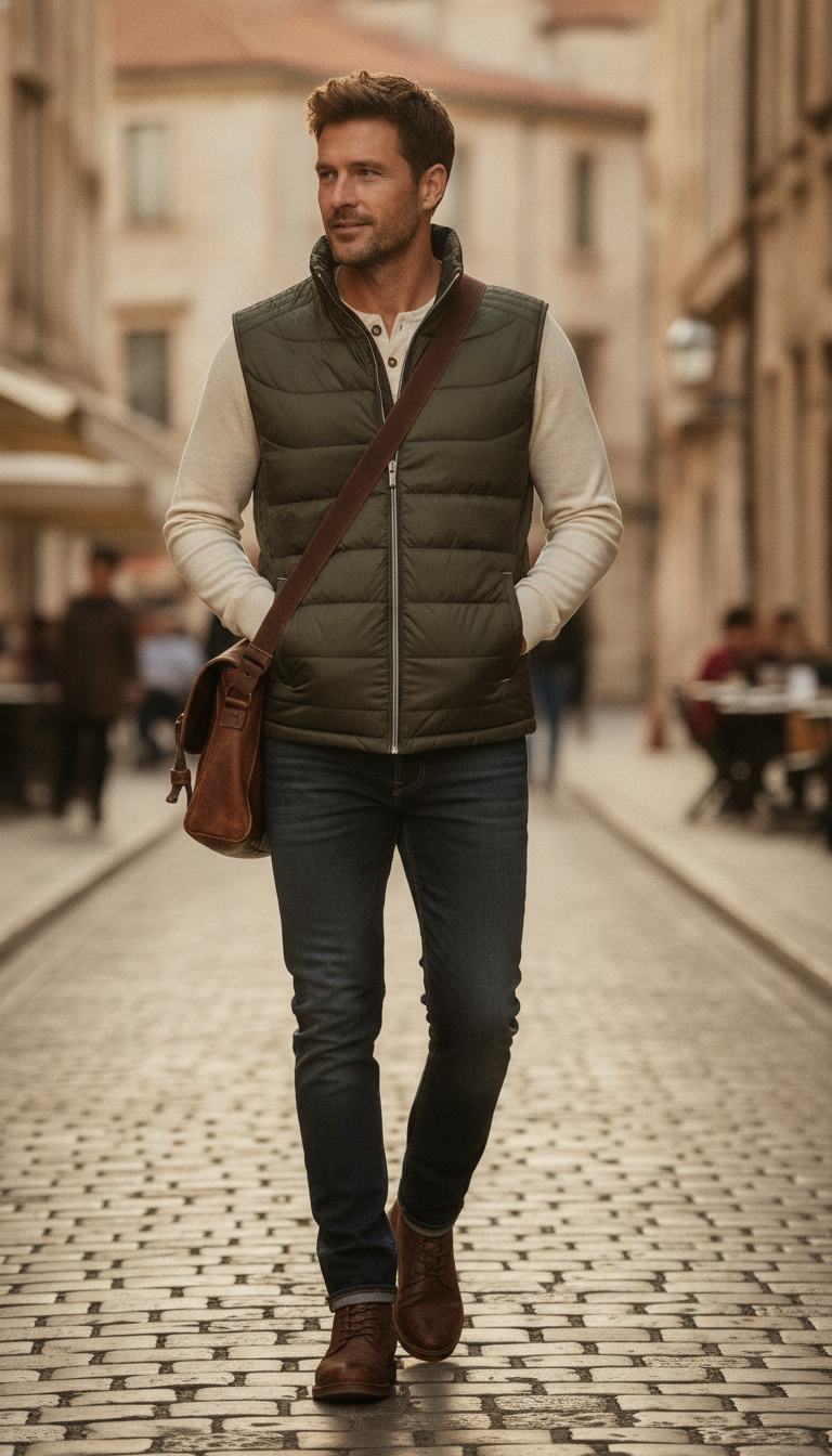 Ανδρικό Αμάνικο Μπουφάν Nano Bodywarmer R-441M-0 Russell Dark Olive ανδρικά Simple Wear