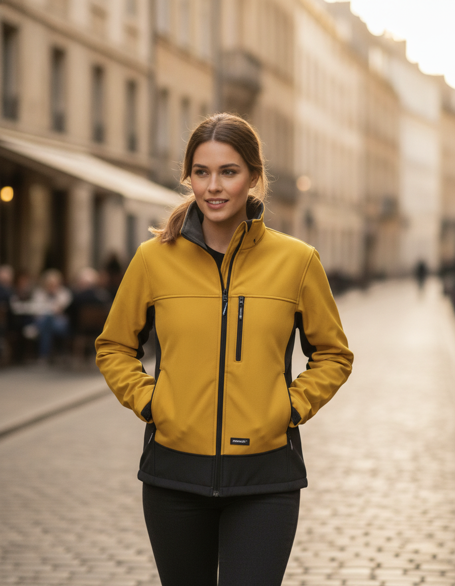 Μπουφάν Softshell Activity Jacket R120X Result Sport Yellow Black ανδρικά Simple Wear