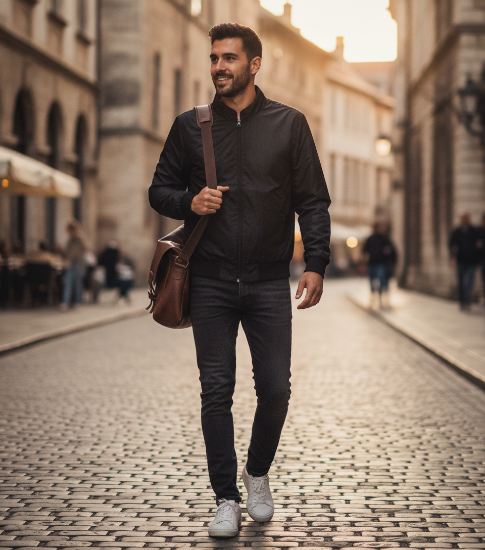 Ανδρικό Μπουφάν με Κουκούλα Jm963 B C Trooper Men Black Cobalt Blue ανδρικά Simple Wear