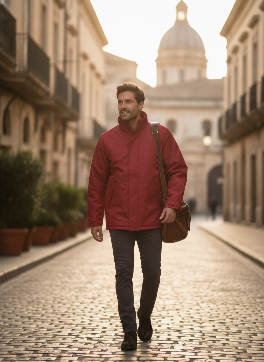 Ανδρικό Μπουφάν Real+ B C Heavy Weight Jacket Deep Red ανδρικά Simple Wear
