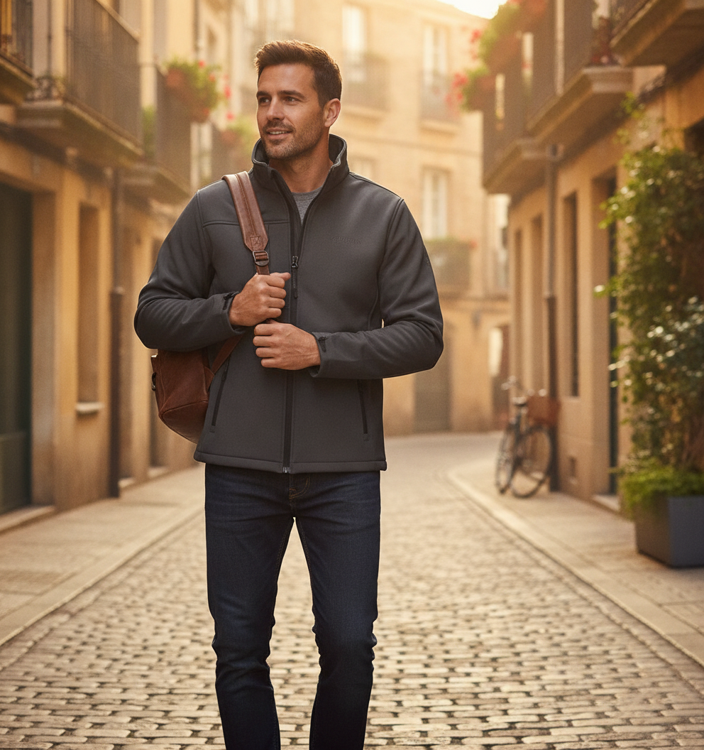 Ανδρικό Μπουφάν Softshell Tra688 Regatta Great Outdoors Octagon Ii Seal Grey Black ανδρικά Simple Wear