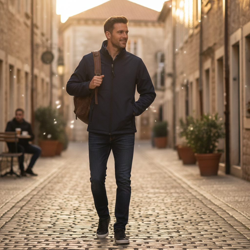Ανδρικό Μπουφάν Softshell Tra688 Regatta Great Outdoors Octagon Ii Navy Seal Grey ανδρικά Simple Wear