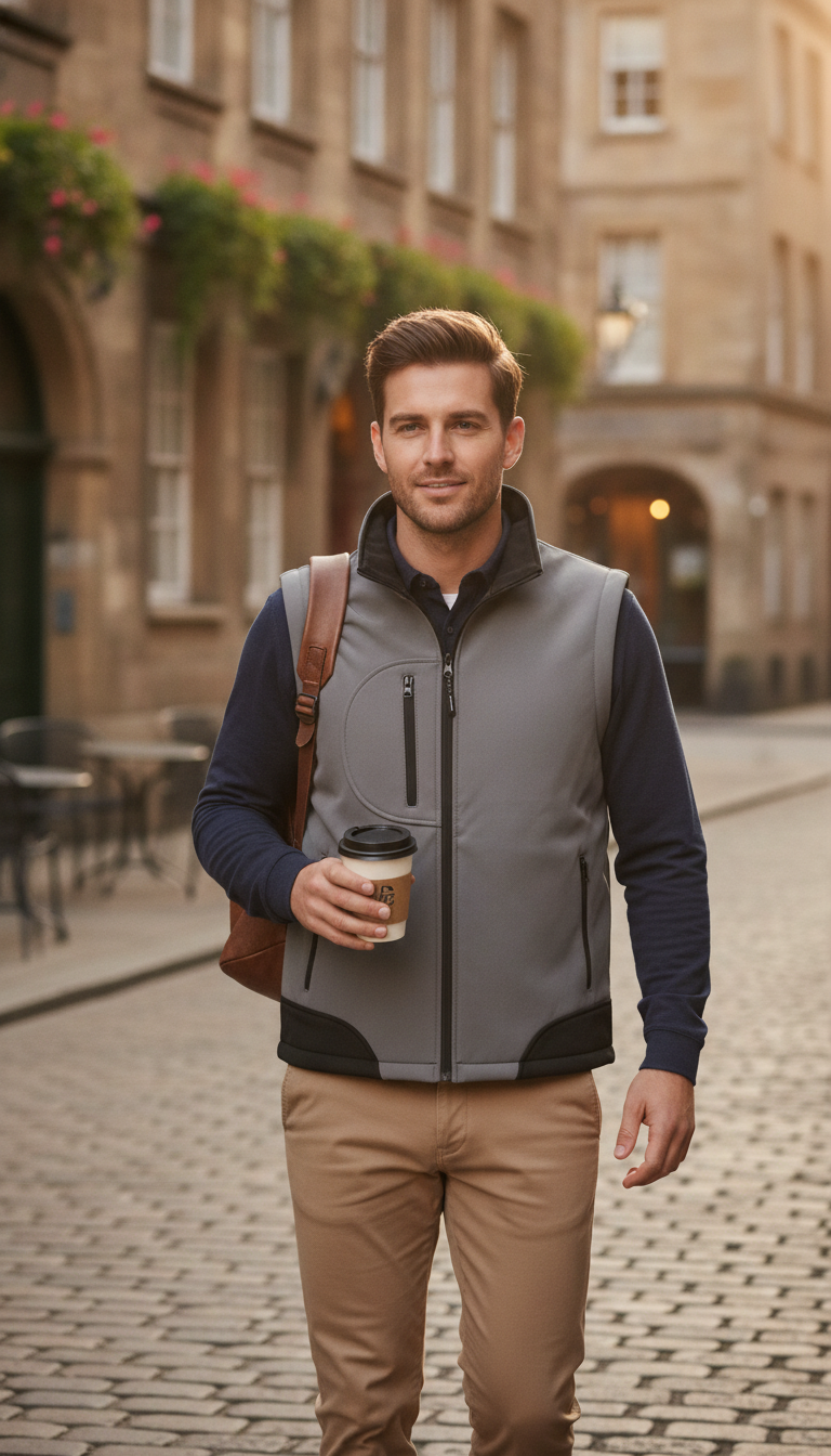 Γιλέκο Soft Shell R123X Result Workguard Grey Black ανδρικά Μπουφάν Simple Wear