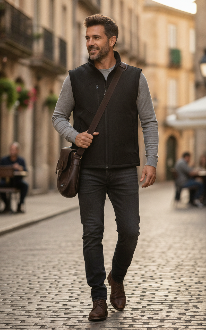 Γιλέκο Soft Shell R123X Result Black ανδρικά Μπουφάν Simple Wear