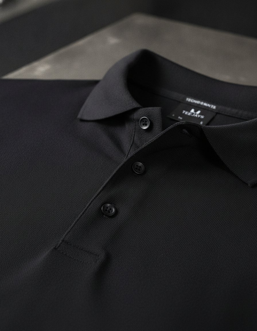 Ανδρική Μπλούζα Polo 1405 Tee Jays Luxury Stretch Black ανδρικά Μπλούζες Simple Wear