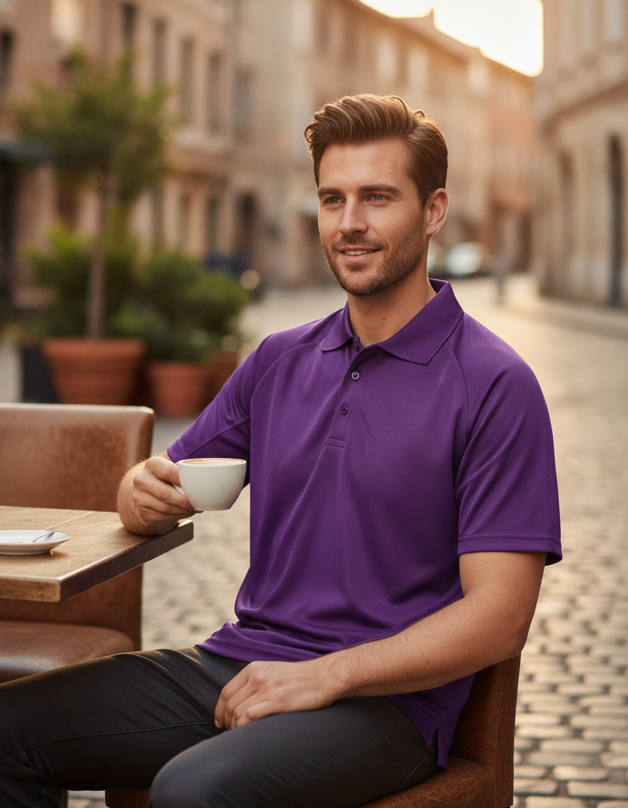 Ανδρικό Μπλουζάκι Polo S288X Result Performance Aircool Purple ανδρικά Μπλούζες Simple Wear