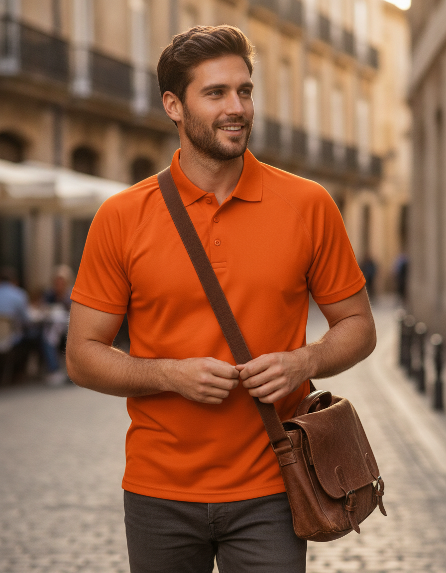 Ανδρικό Μπλουζάκι Polo S288X Result Performance Aircool Flo Orange ανδρικά Μπλούζες Simple Wear