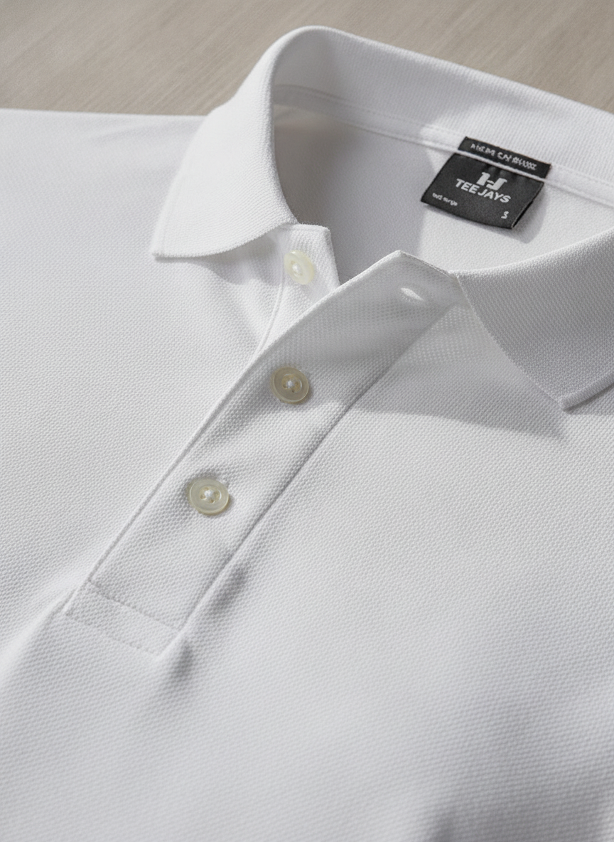 Μακρυμάνικη Μπλούζα Polo 1406 Tee Jays Luxury Ls Stretch White ανδρικά Μπλούζες Simple Wear
