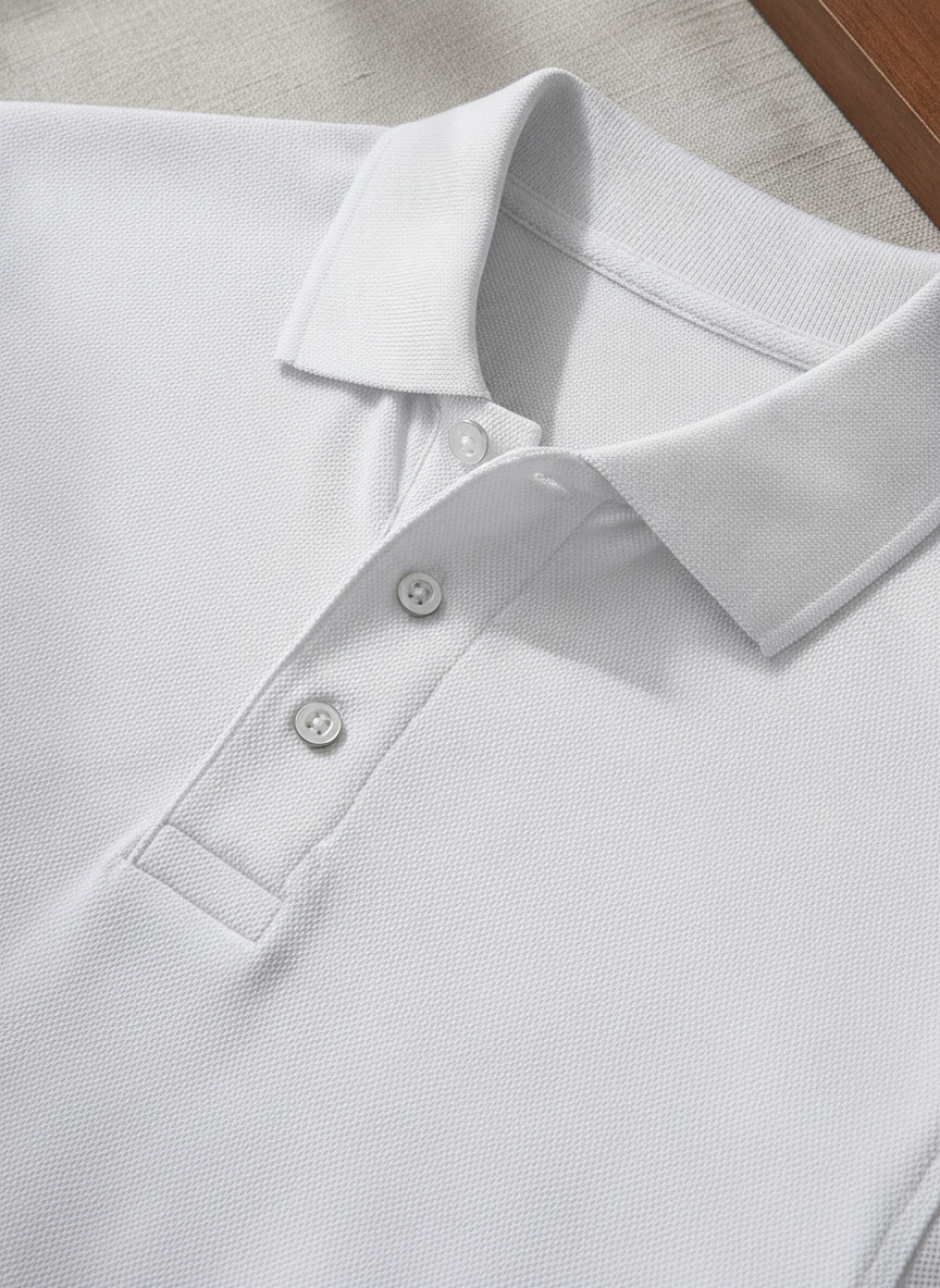 Ανδρική Μπλούζα Polo Sgpolo Stretch Sg Tagless White ανδρικά Μπλούζες Simple Wear