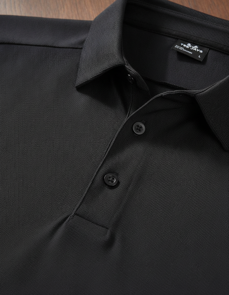 Ανδρική Μπλούζα Polo 7200 Tee Jays Luxury Black ανδρικά Μπλούζες Simple Wear