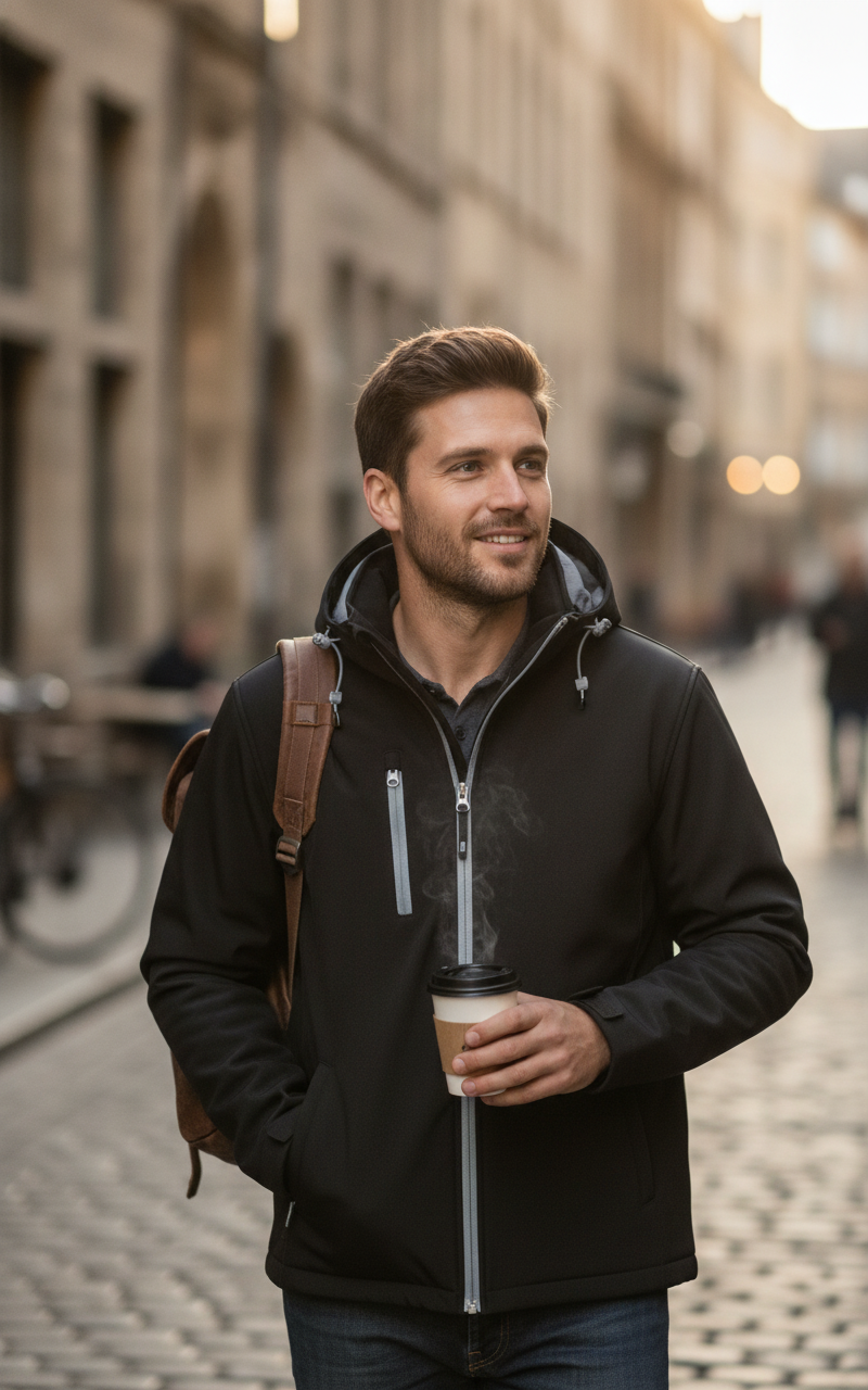 Μπουφάν Softshell με Κουκούλα R230M Result Tx Performance Black Grey ανδρικά Simple Wear