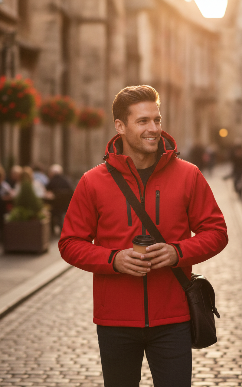 Μπουφάν Softshell με Κουκούλα R230M Result Tx Performance Red Black ανδρικά Simple Wear
