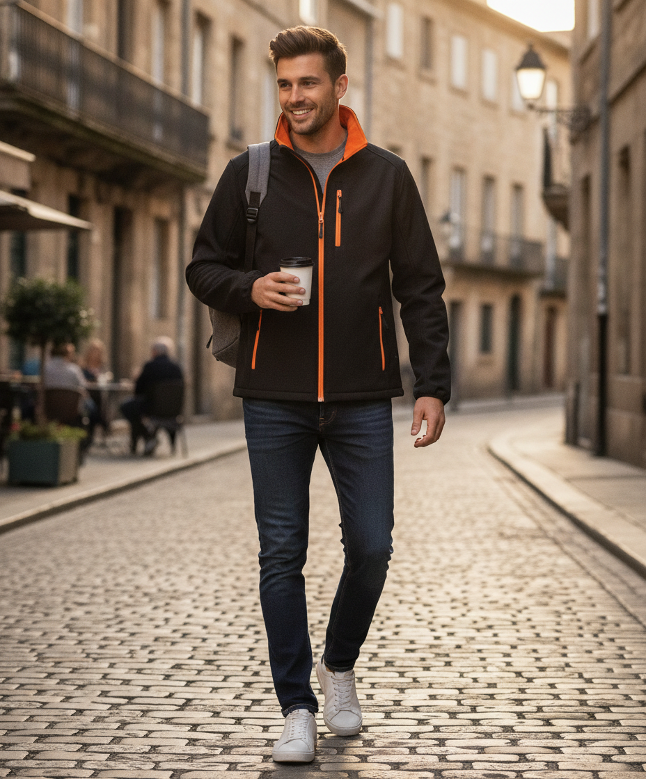 Ανδρικό Μπουφάν Softshell R231M Result Core Black Orange ανδρικά Simple Wear