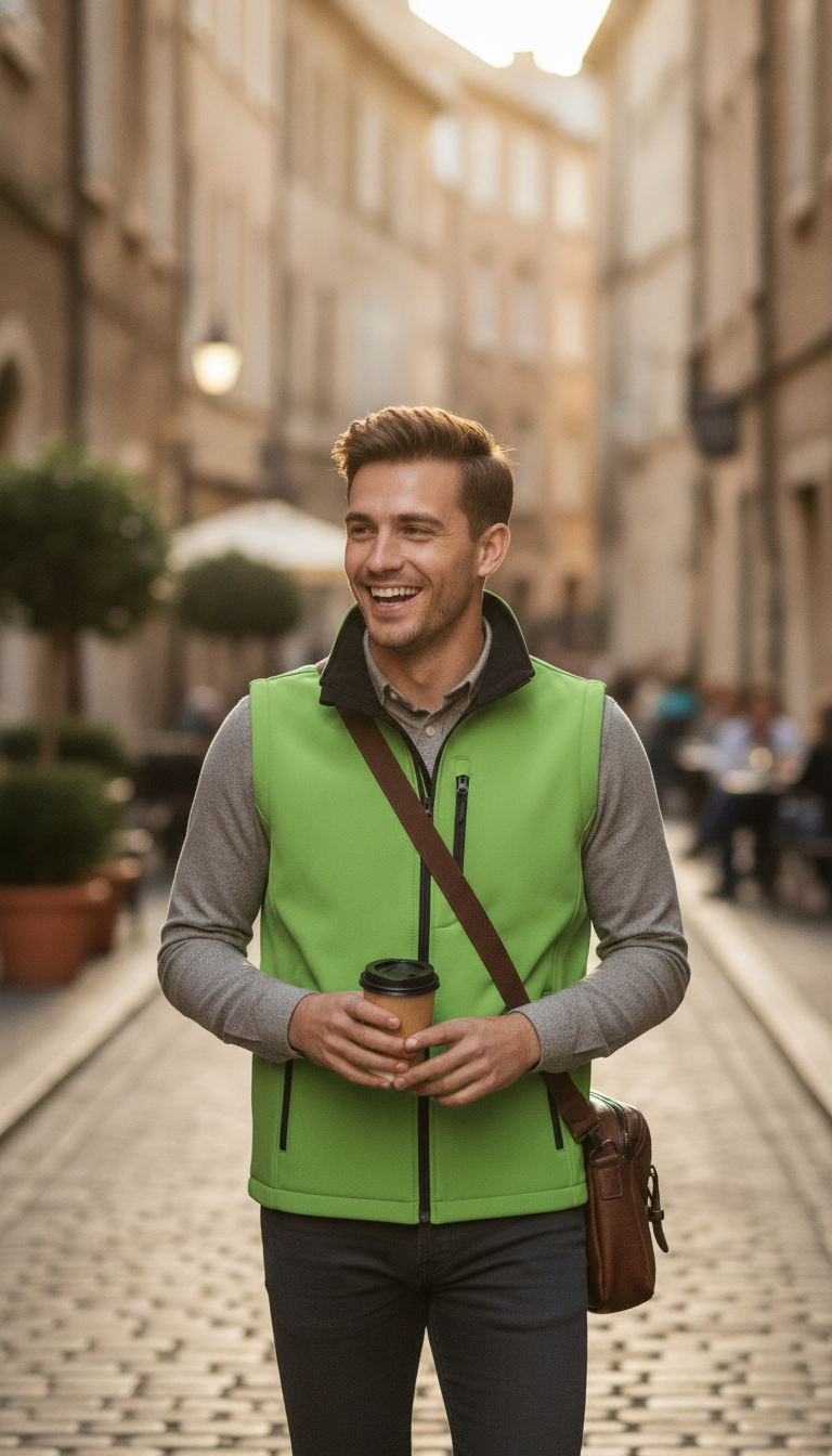 Ανδρικό Αμάνικο Μπουφάν Softshell R232M Result Core Vivid Green Black ανδρικά Simple Wear