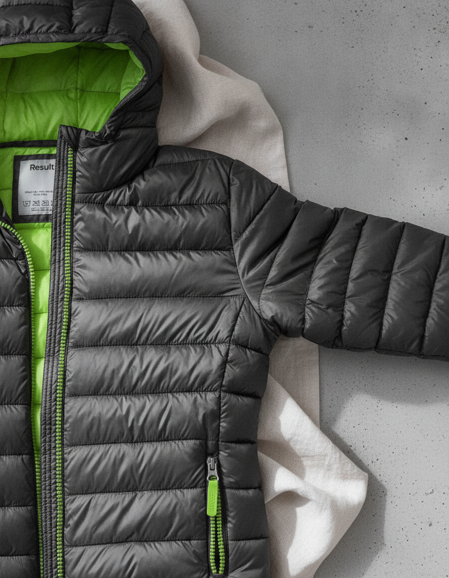 Μπουφάν με Κουκούλα Snow Bird R194M Result Black Lime ανδρικά Simple Wear