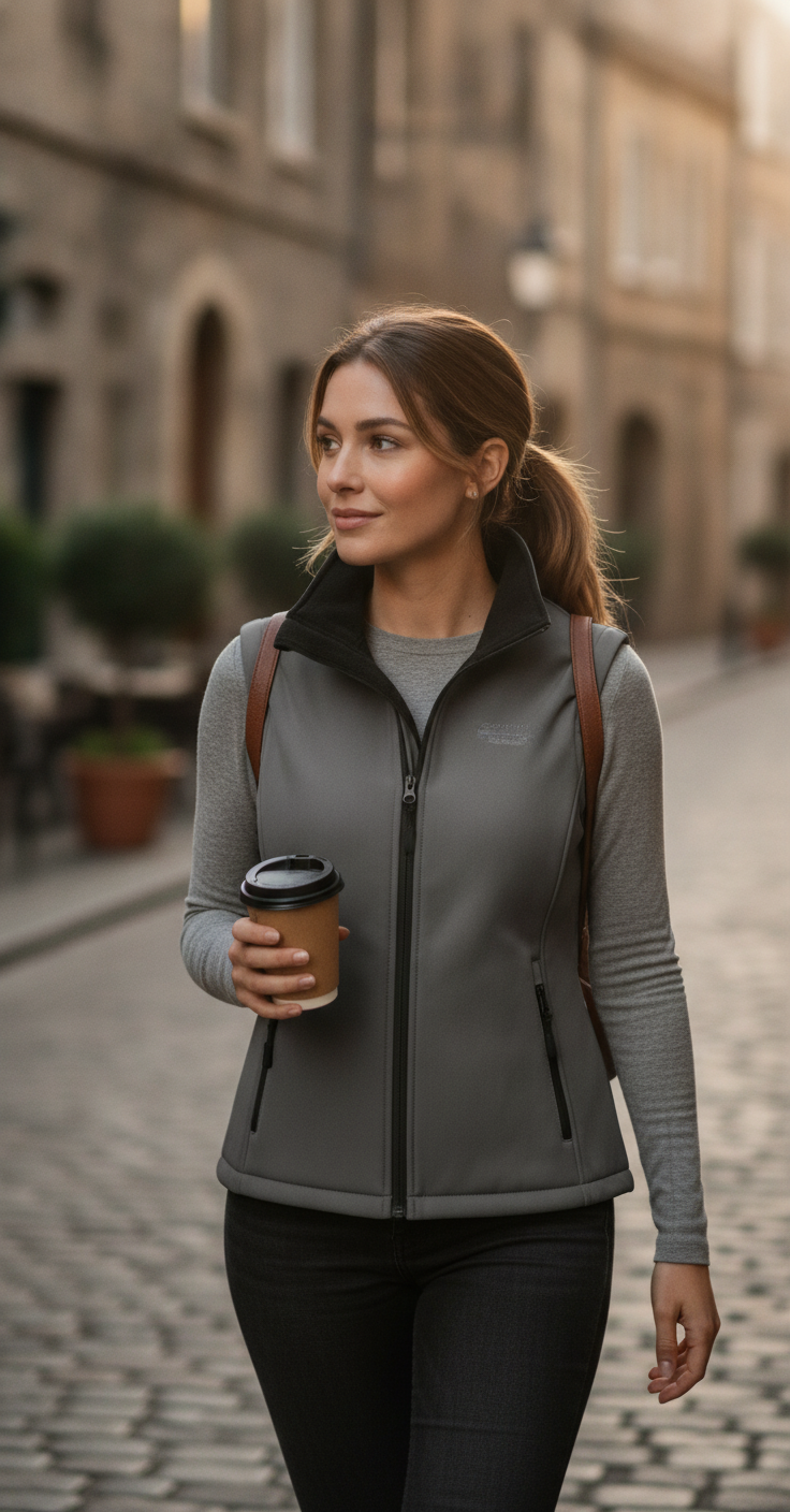 Γυναικείο Αμάνικο Μπουφάν Softshell R232F Result Core Charcoal/Black