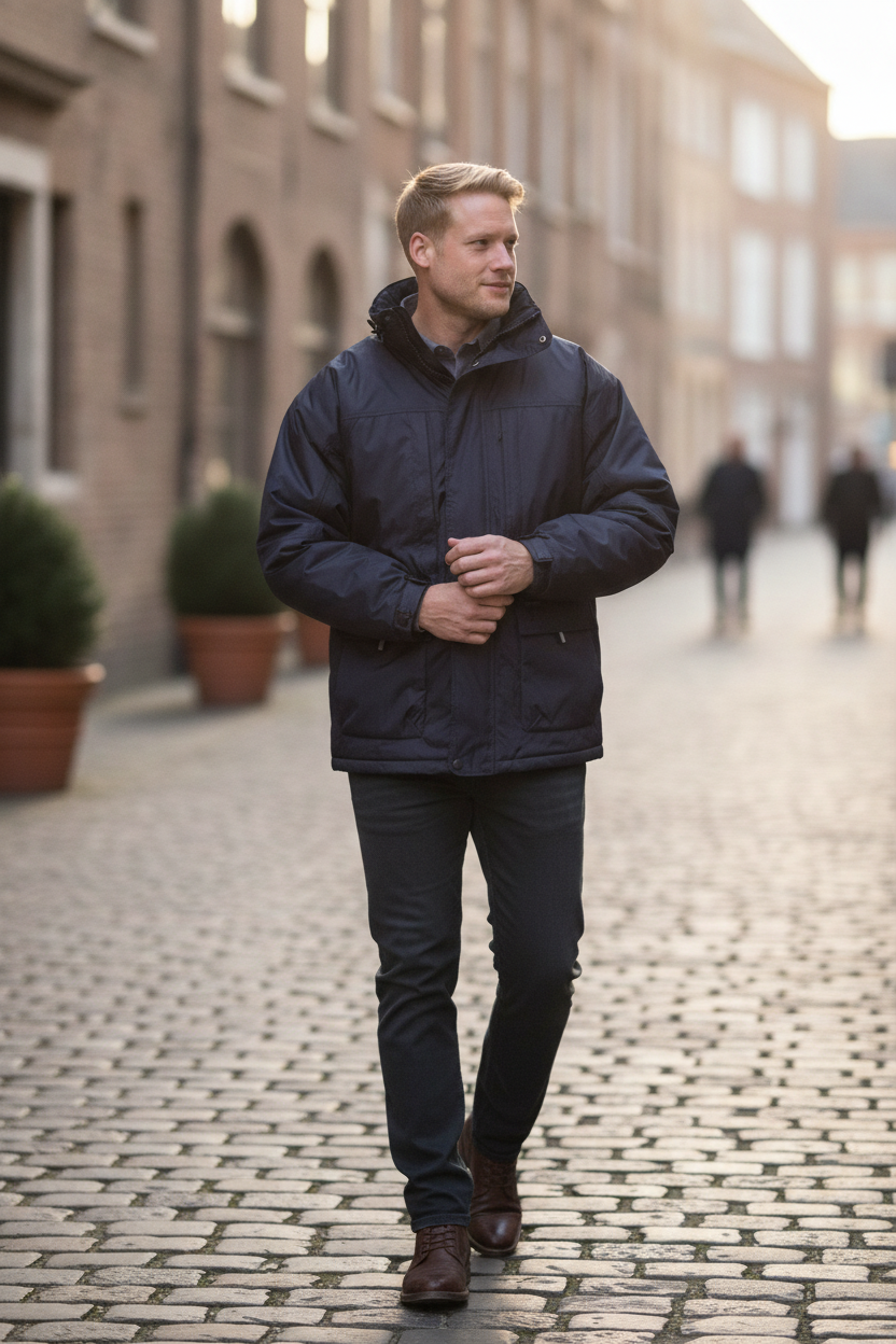 Μπουφάν Winter Result R065X Navy Outlet ανδρικά Simple Wear