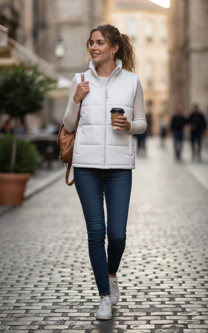 Αμάνικο Μπουφάν Jm930 B C White ανδρικά Simple Wear