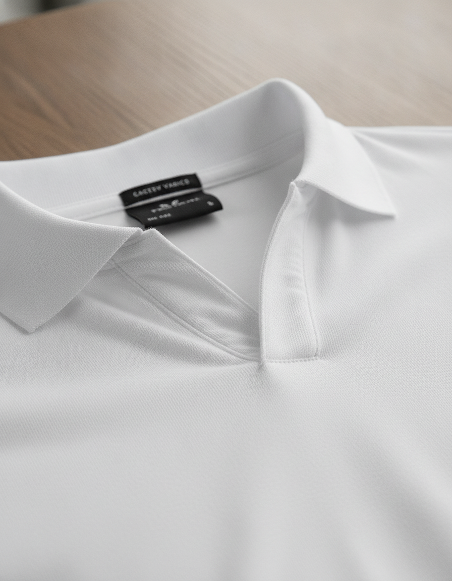 Ανδρικό Polo V-Neck Luxury Stretch 1404 Tee Jays White ανδρικά Μπλούζες Simple Wear