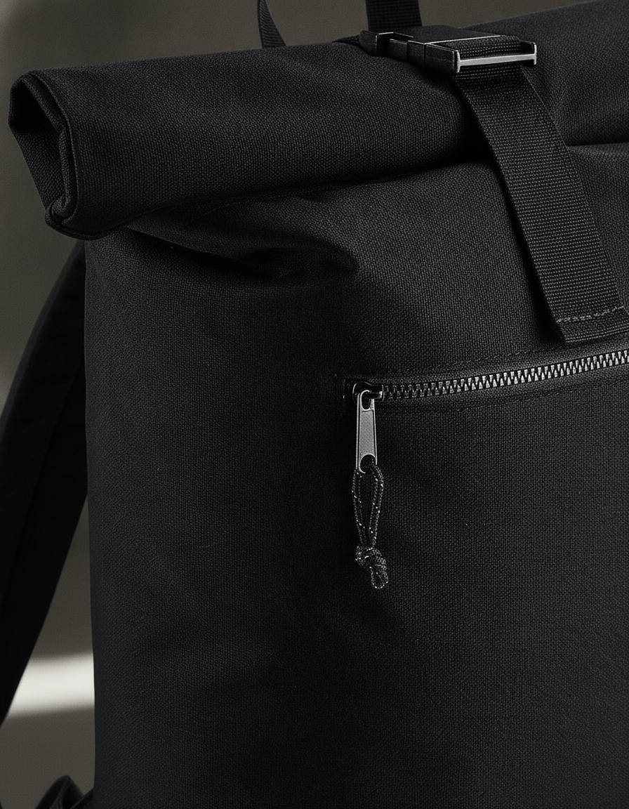Σακίδιο Πλάτης Roll-Top Bg286 Bag Base Recycled Black Είδη Ταξιδιου Τσάντες Simple Wear