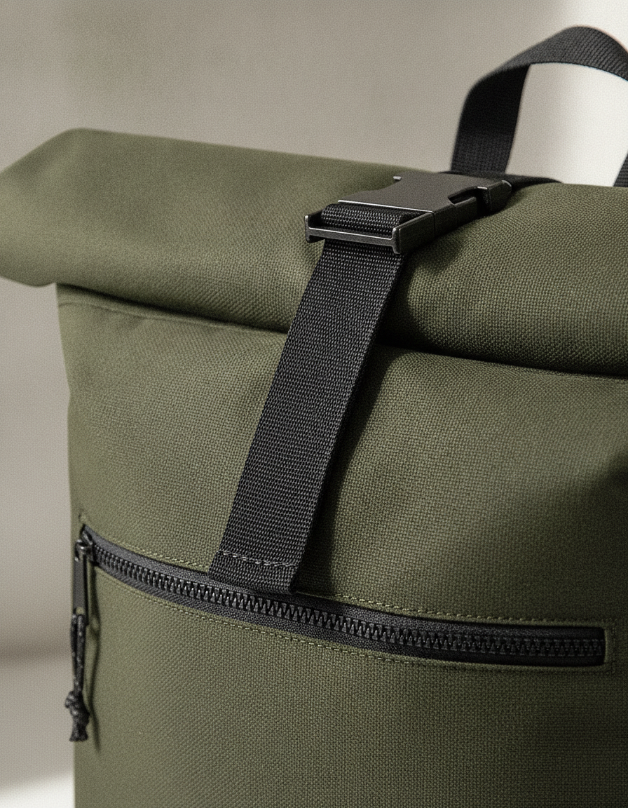Σακίδιο Πλάτης Roll-Top Bg286 Bag Base Recycled Military Green Είδη Ταξιδιου Τσάντες Simple Wear