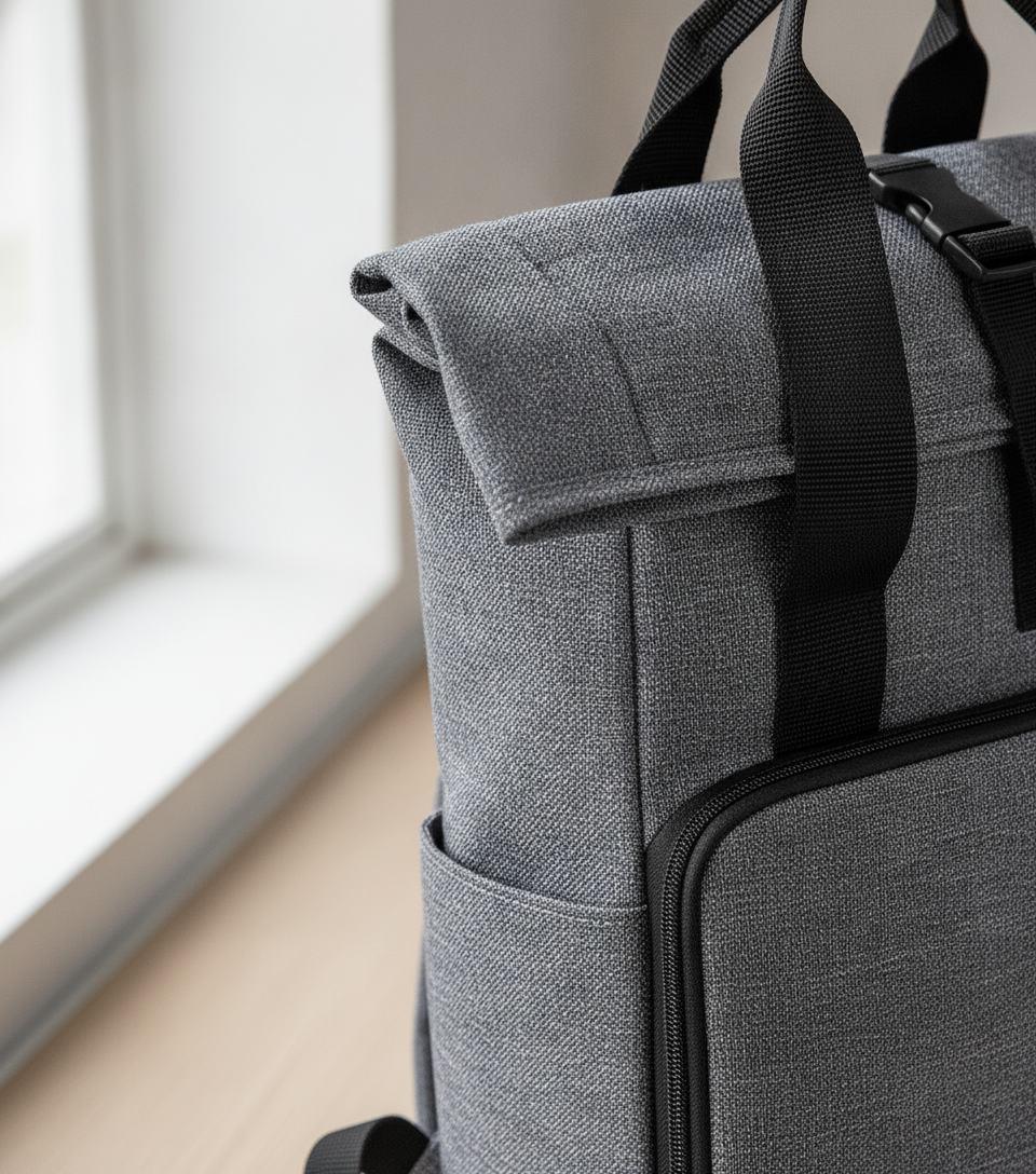 Τσάντα Πλάτης Roll-Top Laptop Bg118L Bag Base Ανακυκλωμένη Grey Marl Είδη Ταξιδιου Τσάντες Simple Wear