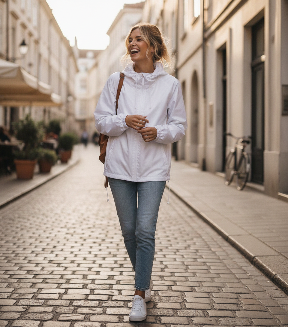 Αντιανεμικό Unisex 45042000 B C Reset White ανδρικά Μπουφάν Simple Wear