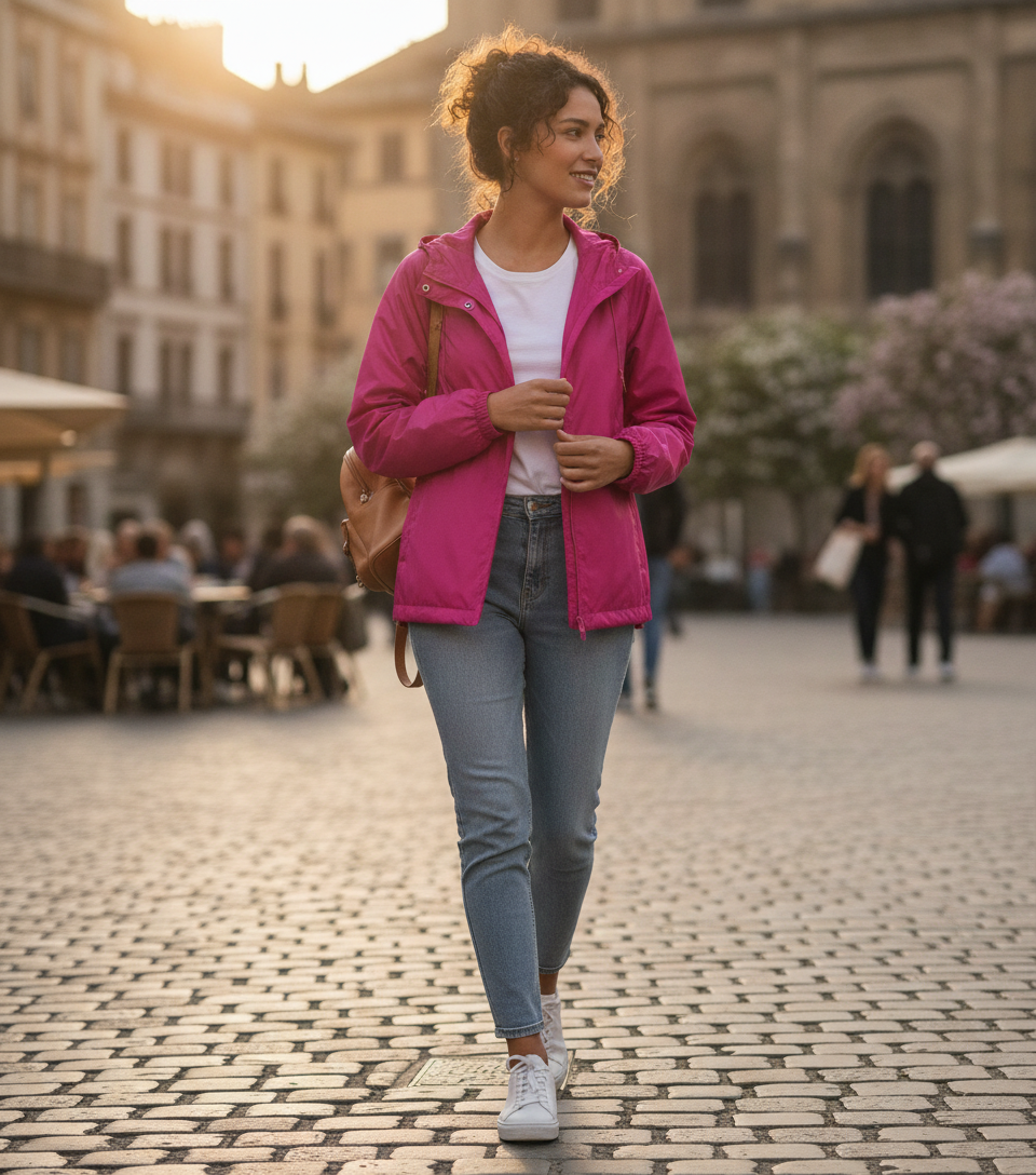 Αντιανεμικό 45042435 B C Reset Unisex Magenta Pink ανδρικά Μπουφάν Simple Wear