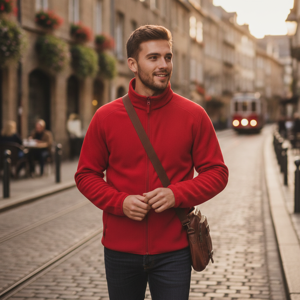 Unisex Fleece Ζακέτα Reset 80042400 B C Micro Polar Red ανδρικά Μπουφάν Simple Wear