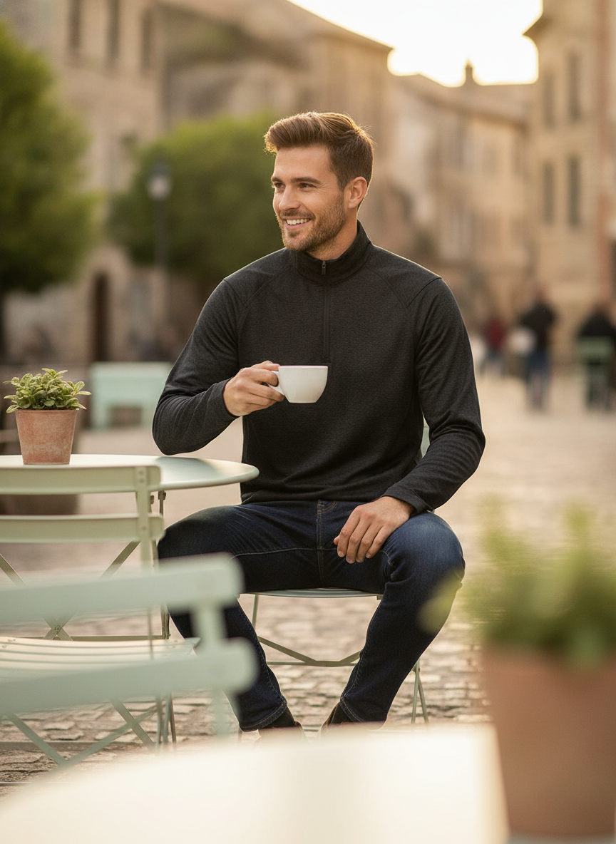Ανδρικό Πουλόβερ Hxr-1 Stormtech Milano 1 4 Zip Pullover Black ανδρικά Simple Wear