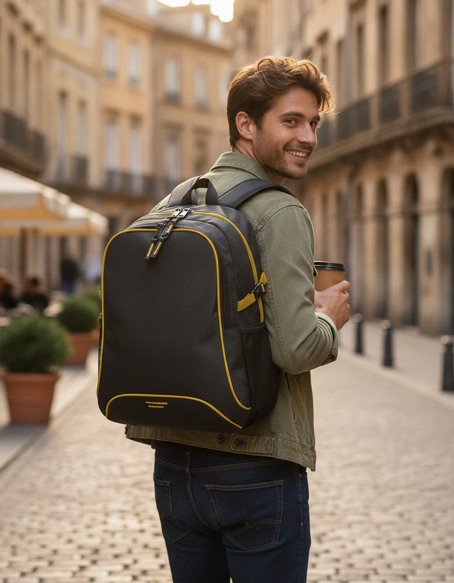 Σακίδιο Πλάτης Sh7677 Shugon Osaka 27L Black Yellow Είδη Ταξιδιου Τσάντες Simple Wear