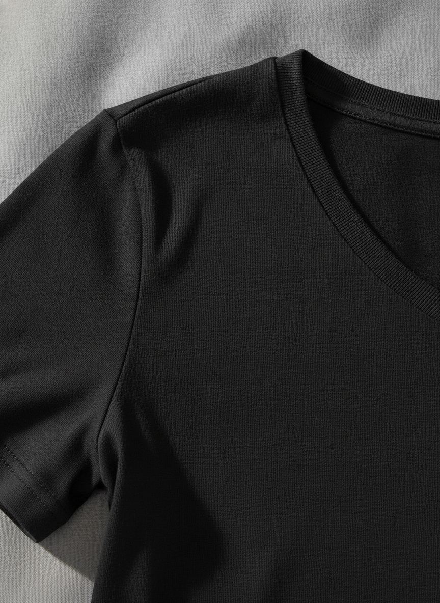Γυναικείο T-Shirt TW058 B&C Triblend με V Λαιμόκοψη Black