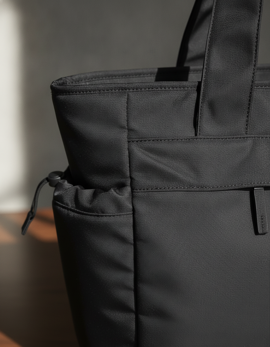 Oversized Tote Τσάντα με Θήκη Laptop Qs303 Quadra Black Είδη Ταξιδιου Shopping Bags Simple Wear