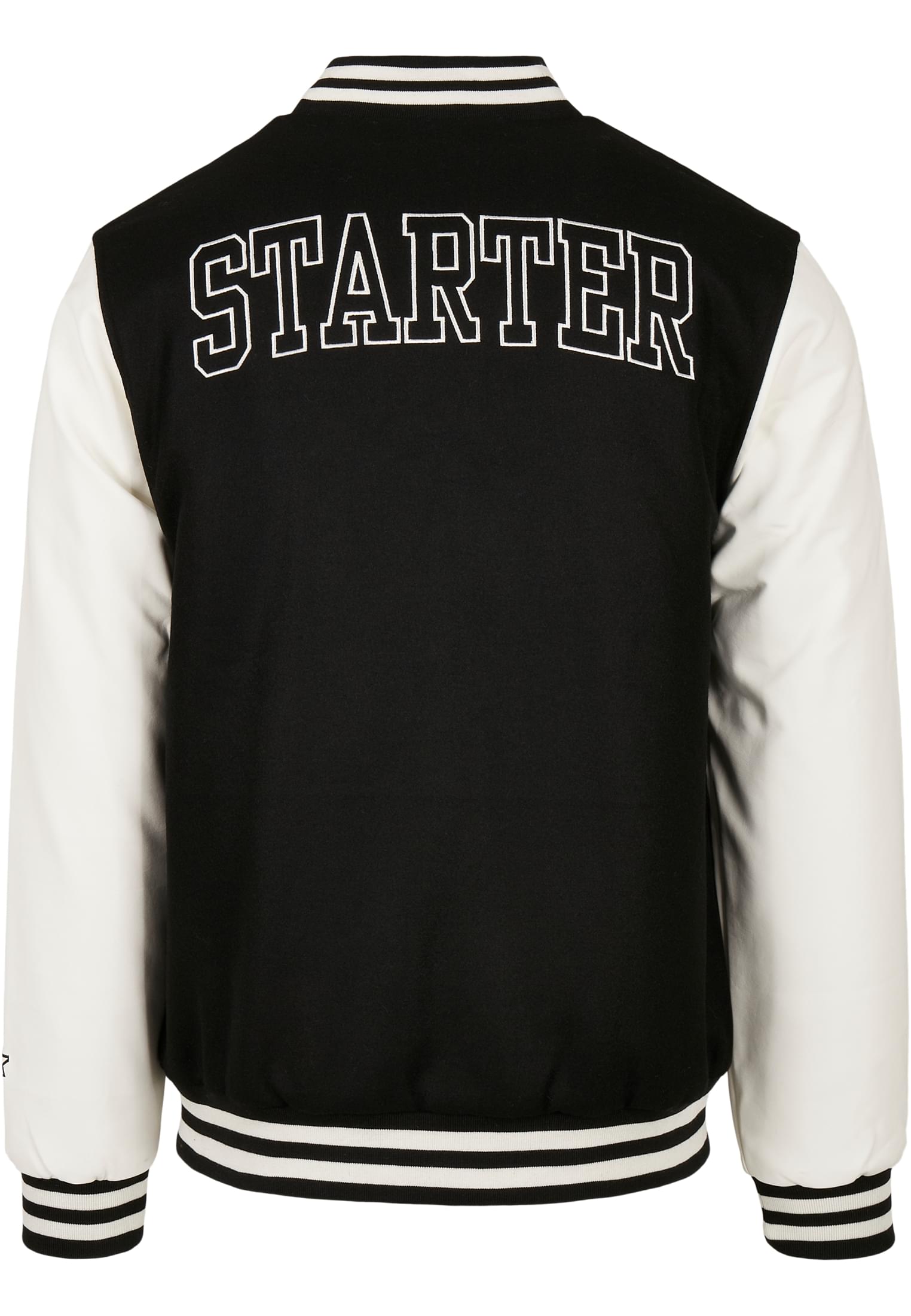 Κλασικό Varsity Jacket Starter College με Ραμμένο Λογότυπο St054-00826 Black Label White ανδρικά Μπουφάν Simple Wear