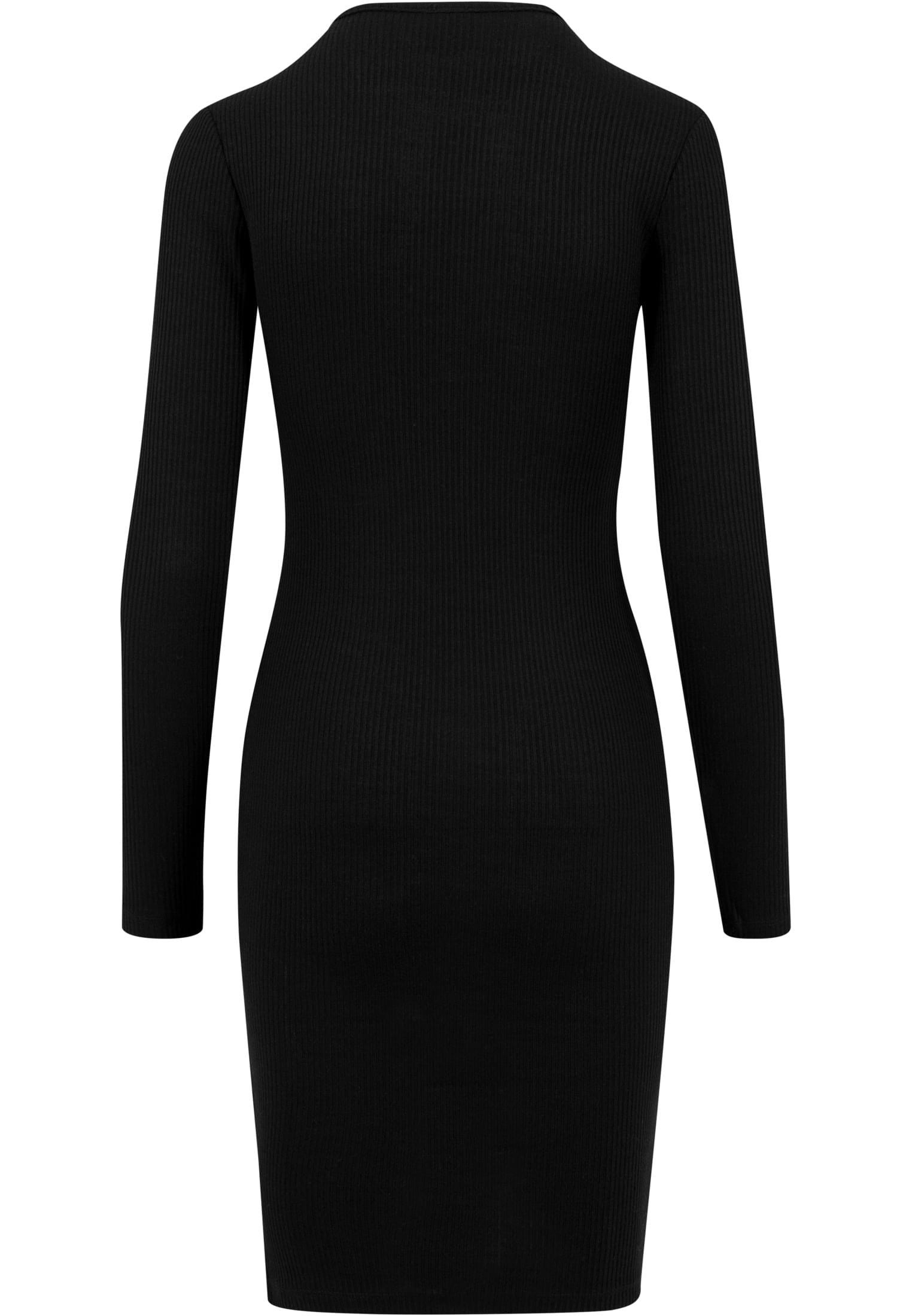 Φόρεμα Ladies Rib με Εφαρμοστή Γραμμή Και Ψηλή Λαιμόκοψη Tb1340-00007 Urban Classics Black γυναικεία Φορέματα Simple Wear